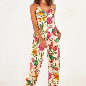 Farm Rio Jumpsuit floral halter XS NWT
